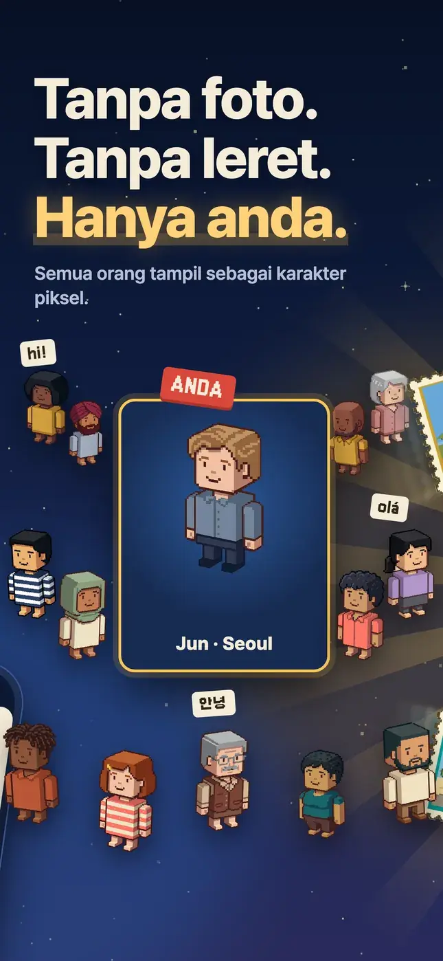 Tanpa foto. Tanpa leret. Hanya anda.
