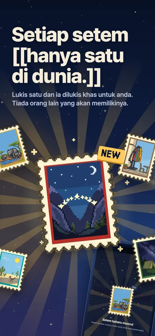 Setiap setem hanya satu di dunia.