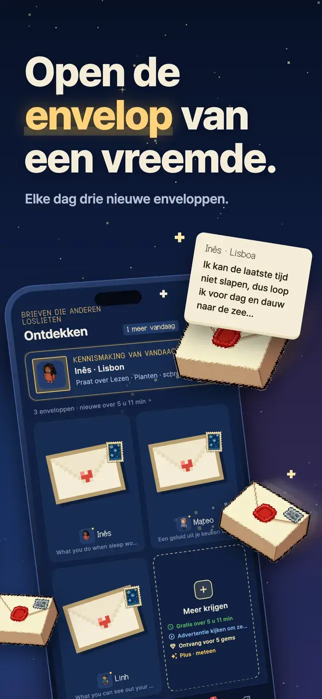 Open de envelop van een vreemde.