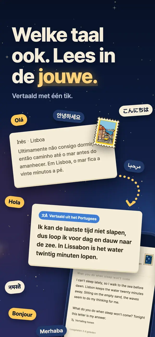 Welke taal ook. Lees in de jouwe.