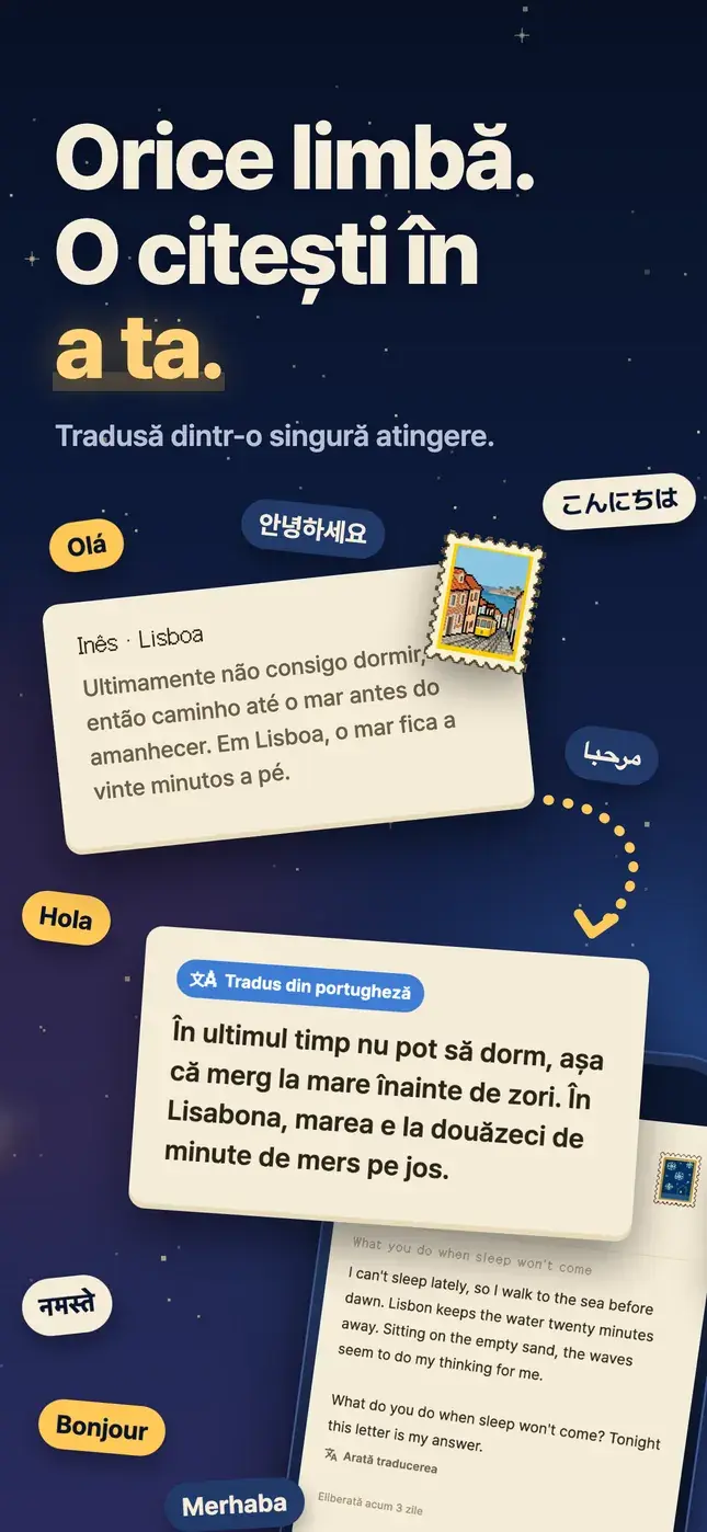 Orice limbă. O citești în a ta.