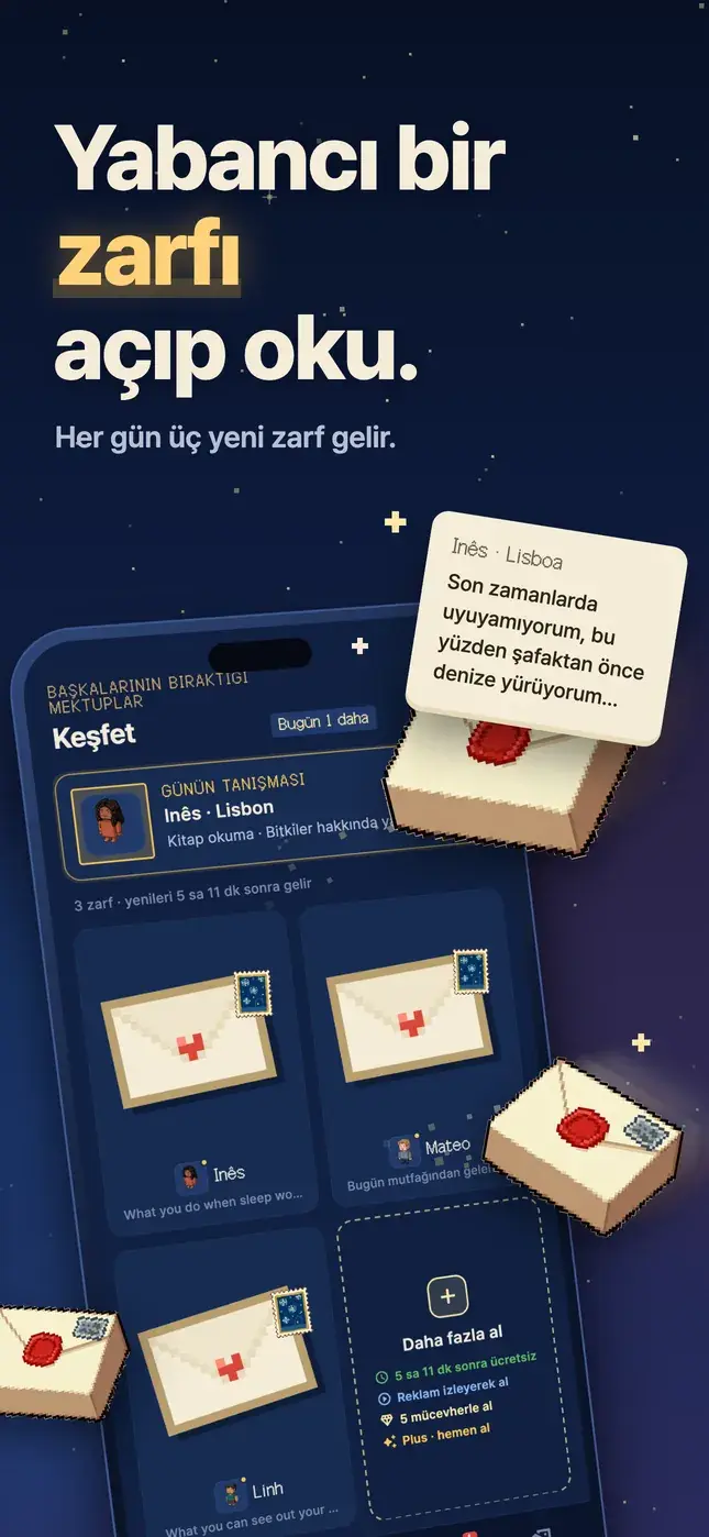 Yabancı bir zarfı açıp oku.