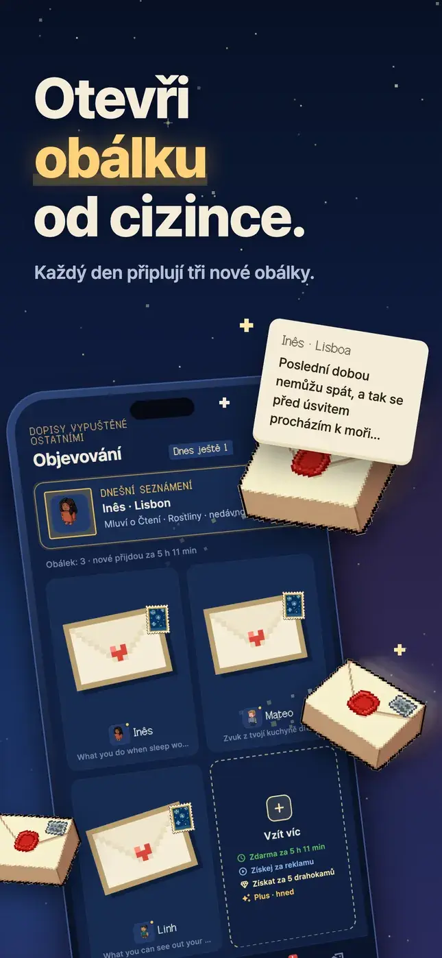 Otevři obálku od cizince.