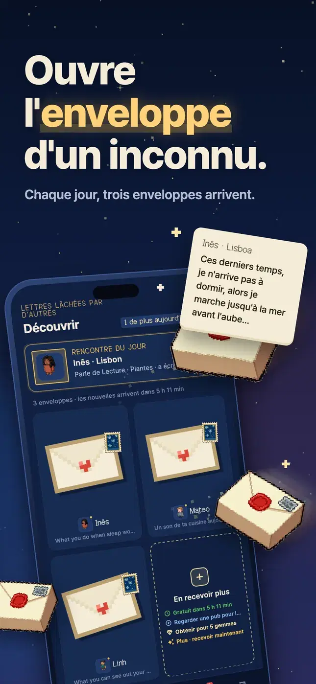 Ouvre l'enveloppe d'un inconnu.
