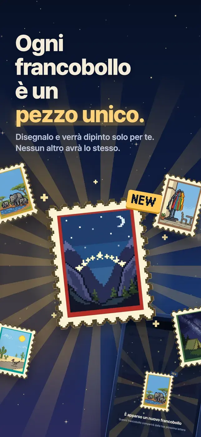 Ogni francobollo è un pezzo unico.
