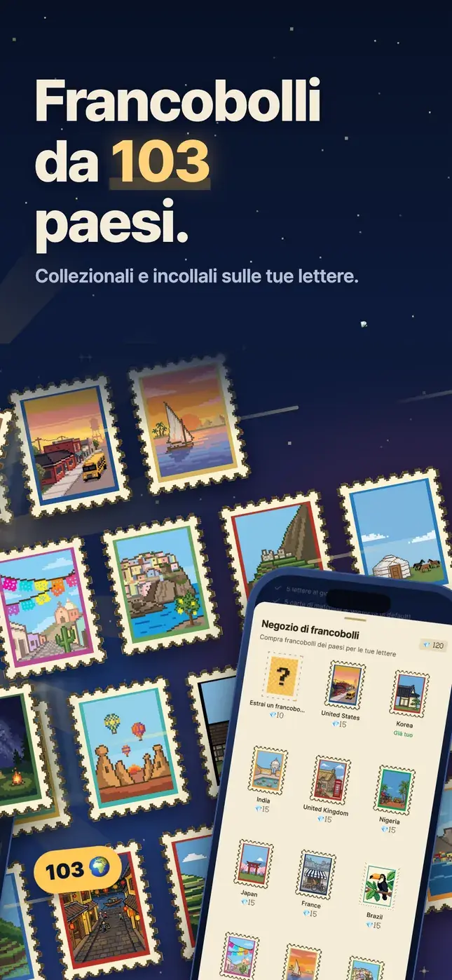 Francobolli da 103 paesi.